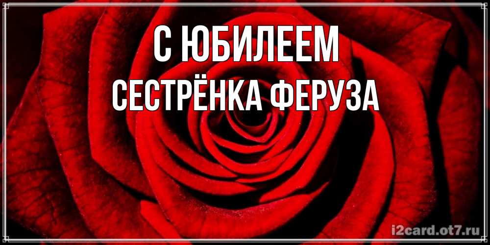 Открытка на каждый день с именем, Сестрёнка-Феруза С юбилеем алая роза Прикольная открытка с пожеланием онлайн скачать бесплатно 