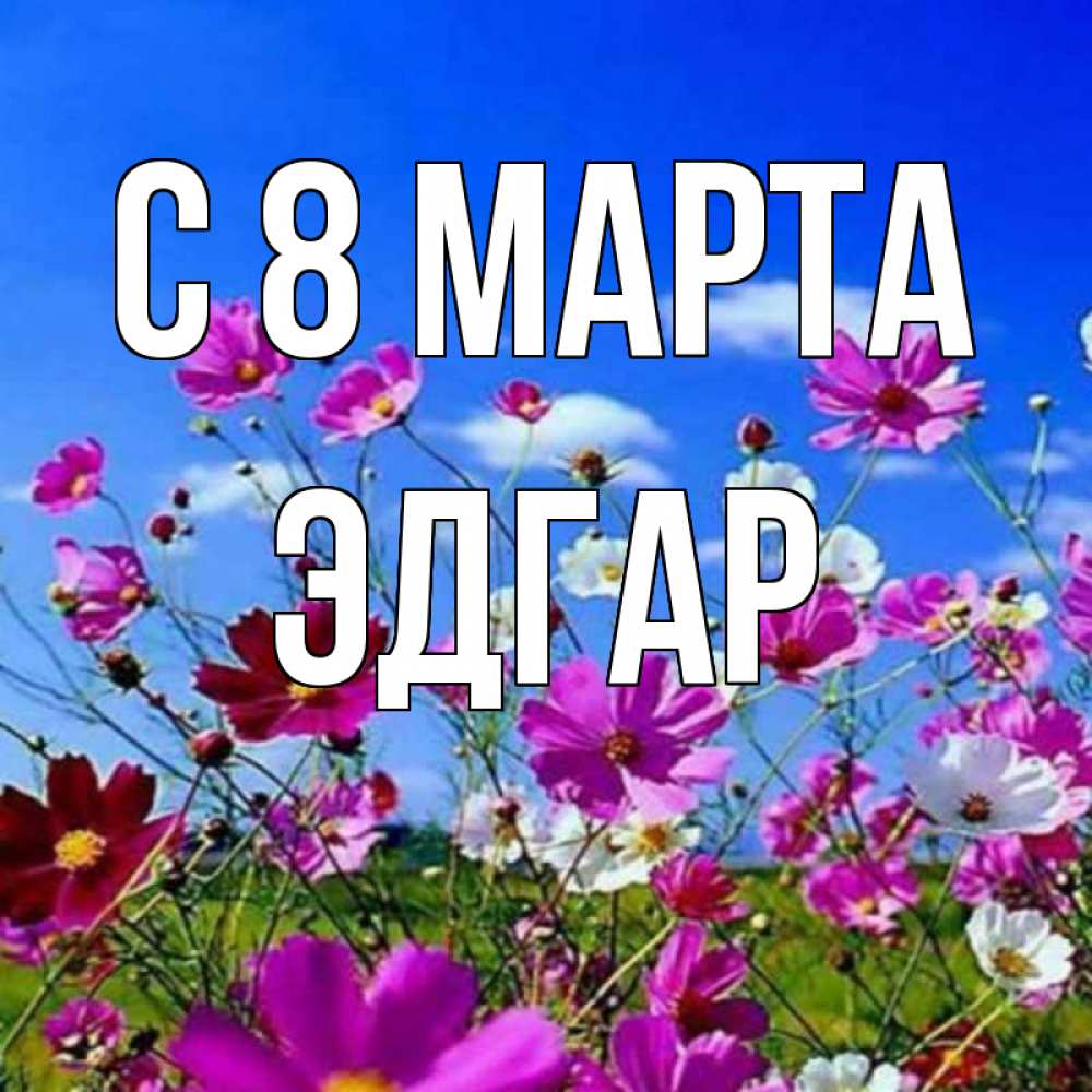 Открытка на каждый день с именем, Эдгар С 8 марта цветы Прикольная открытка с пожеланием онлайн скачать бесплатно 