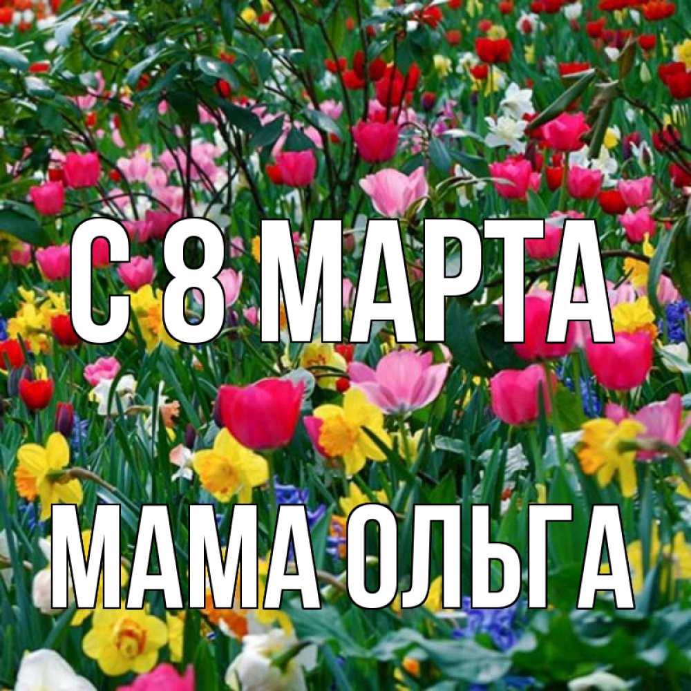 Открытка на каждый день с именем, Мама-Ольга С 8 МАРТА с международным женским днем поздравления для женщины Прикольная открытка с пожеланием онлайн скачать бесплатно 