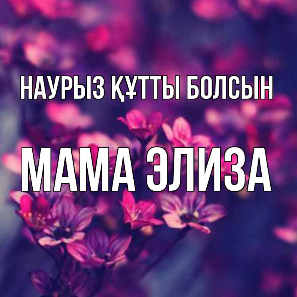 Открытка на каждый день с именем, Мама-Элиза Наурыз құтты болсын небольшие цветы 1 Прикольная открытка с пожеланием онлайн скачать бесплатно 
