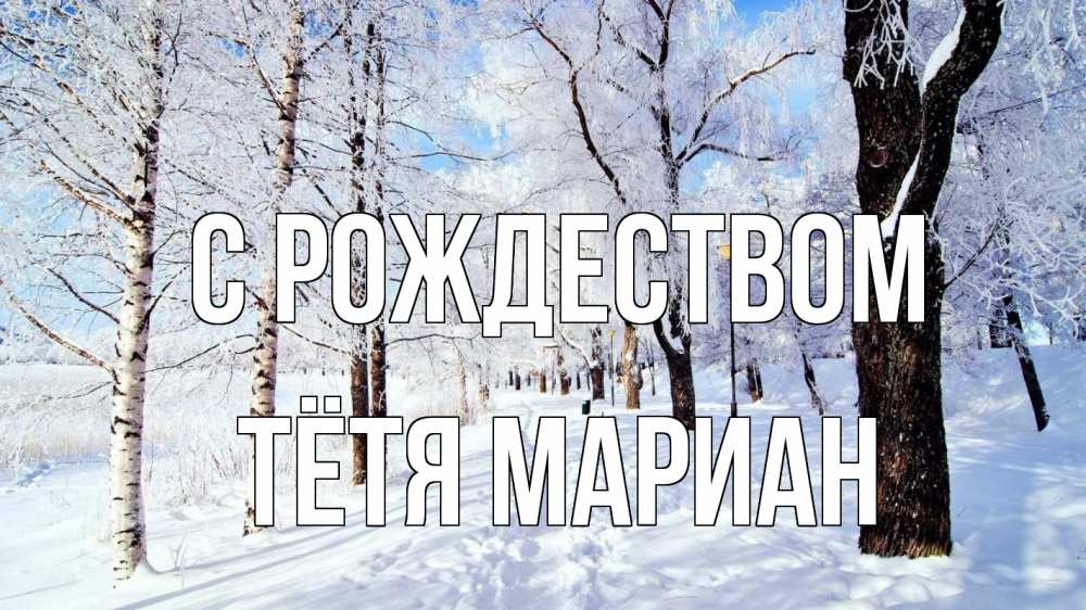 Открытка на каждый день с именем, Тётя-Мариан С рождеством зимний лес Прикольная открытка с пожеланием онлайн скачать бесплатно 