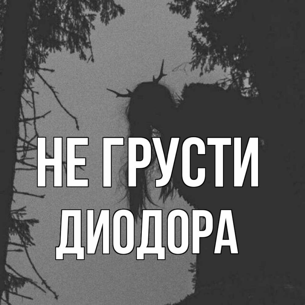 Открытка на каждый день с именем, Диодора Не грусти чудище лесное Прикольная открытка с пожеланием онлайн скачать бесплатно 