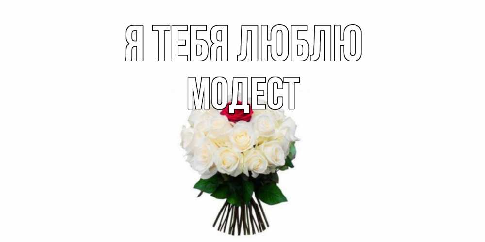 Открытка на каждый день с именем, Модест Я тебя люблю единственная Прикольная открытка с пожеланием онлайн скачать бесплатно 