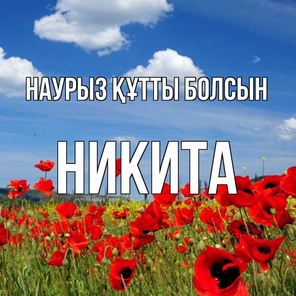 Открытка на каждый день с именем, Никита Наурыз құтты болсын наурыз  день 1 Прикольная открытка с пожеланием онлайн скачать бесплатно 