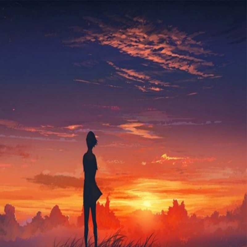 Открытка вечернее небо  стройная девушка  Хочу обнять тебя 