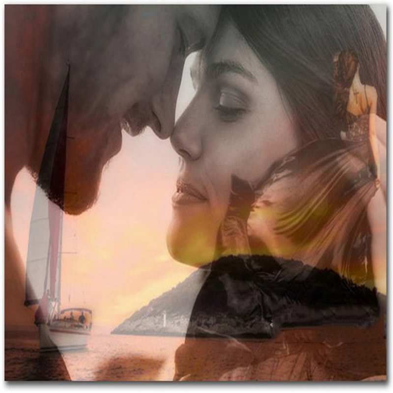 Открытка Море яхта пляж  возлюбленные  Хочу обнять тебя 