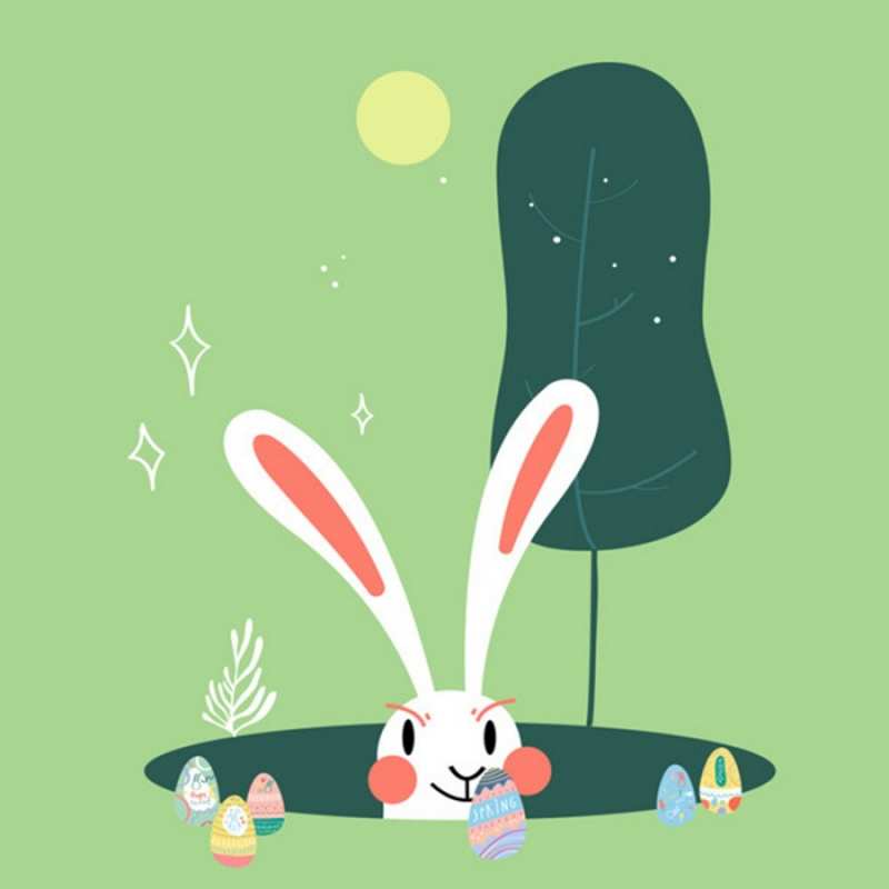 Открытка удачи на пасух  заяц  Желаю тебе удачи 