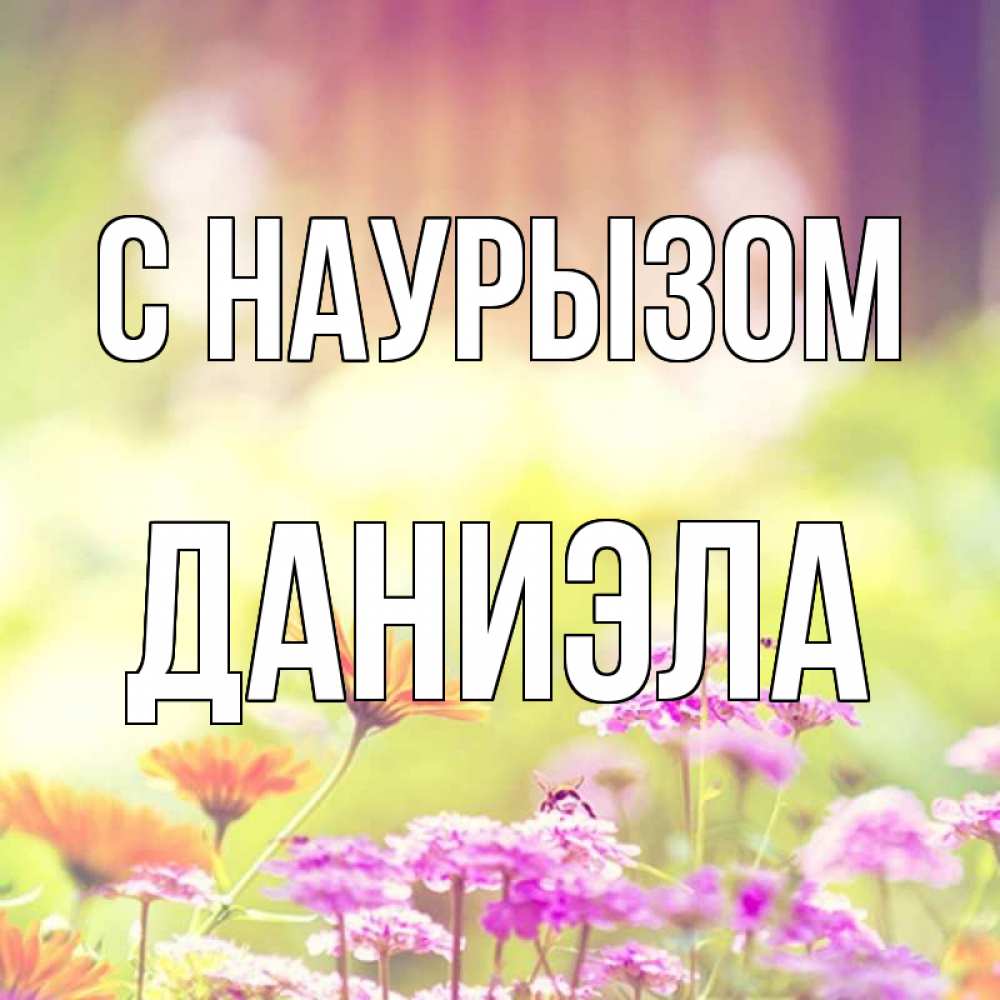 Открытка на каждый день с именем, Даниэла С наурызом цветы весна Прикольная открытка с пожеланием онлайн скачать бесплатно 