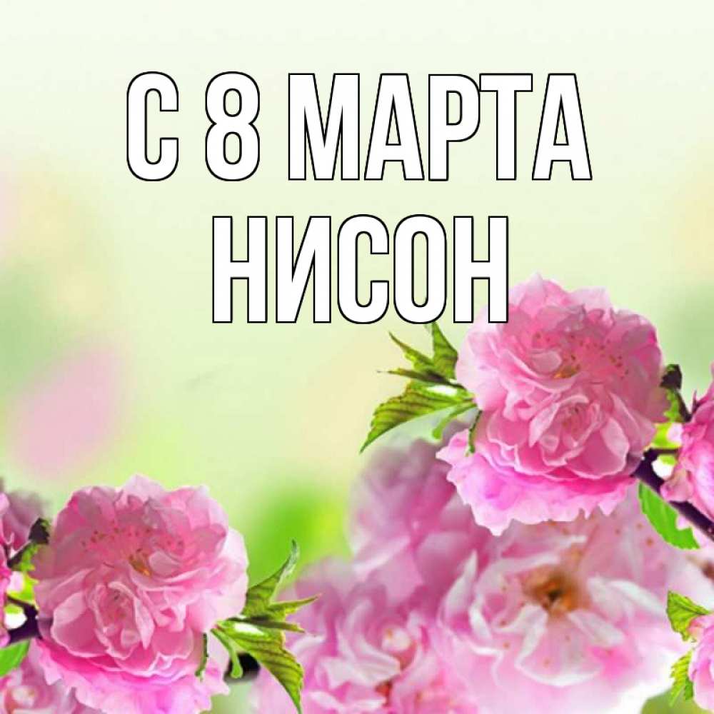 Открытка на каждый день с именем, Нисон С 8 марта цветы Прикольная открытка с пожеланием онлайн скачать бесплатно 
