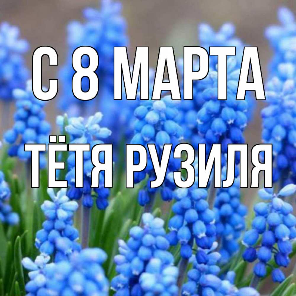 Открытка на каждый день с именем, Тётя-Рузиля С 8 МАРТА Поздравительная открытка для женщин с цветами на праздничную дату Прикольная открытка с пожеланием онлайн скачать бесплатно 