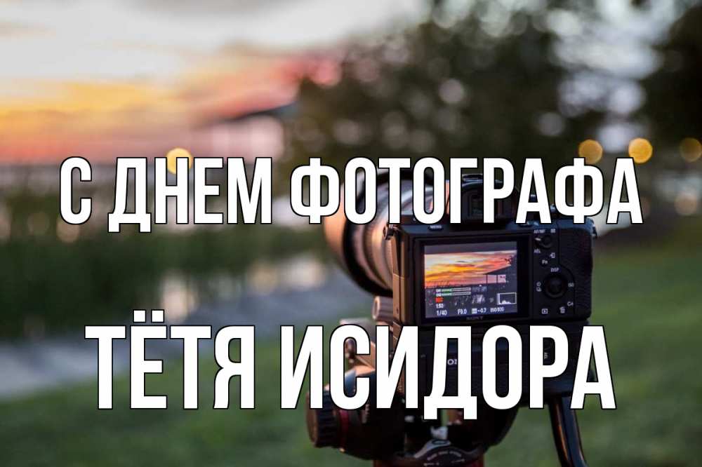 Открытка на каждый день с именем, Тётя-Исидора С днем фотографа с днем фотографа Прикольная открытка с пожеланием онлайн скачать бесплатно 
