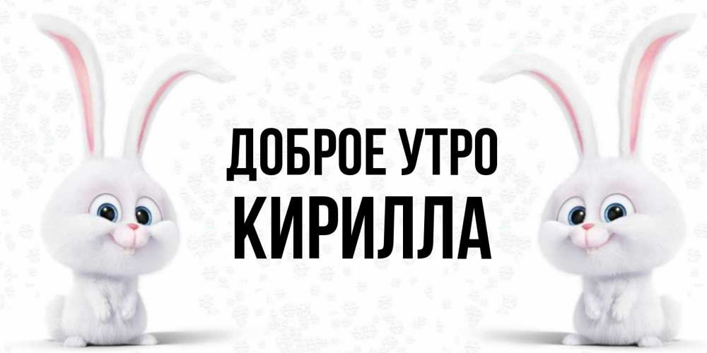 Открытка на каждый день с именем, Кирилла Доброе утро кролики с длинными ушками Прикольная открытка с пожеланием онлайн скачать бесплатно 