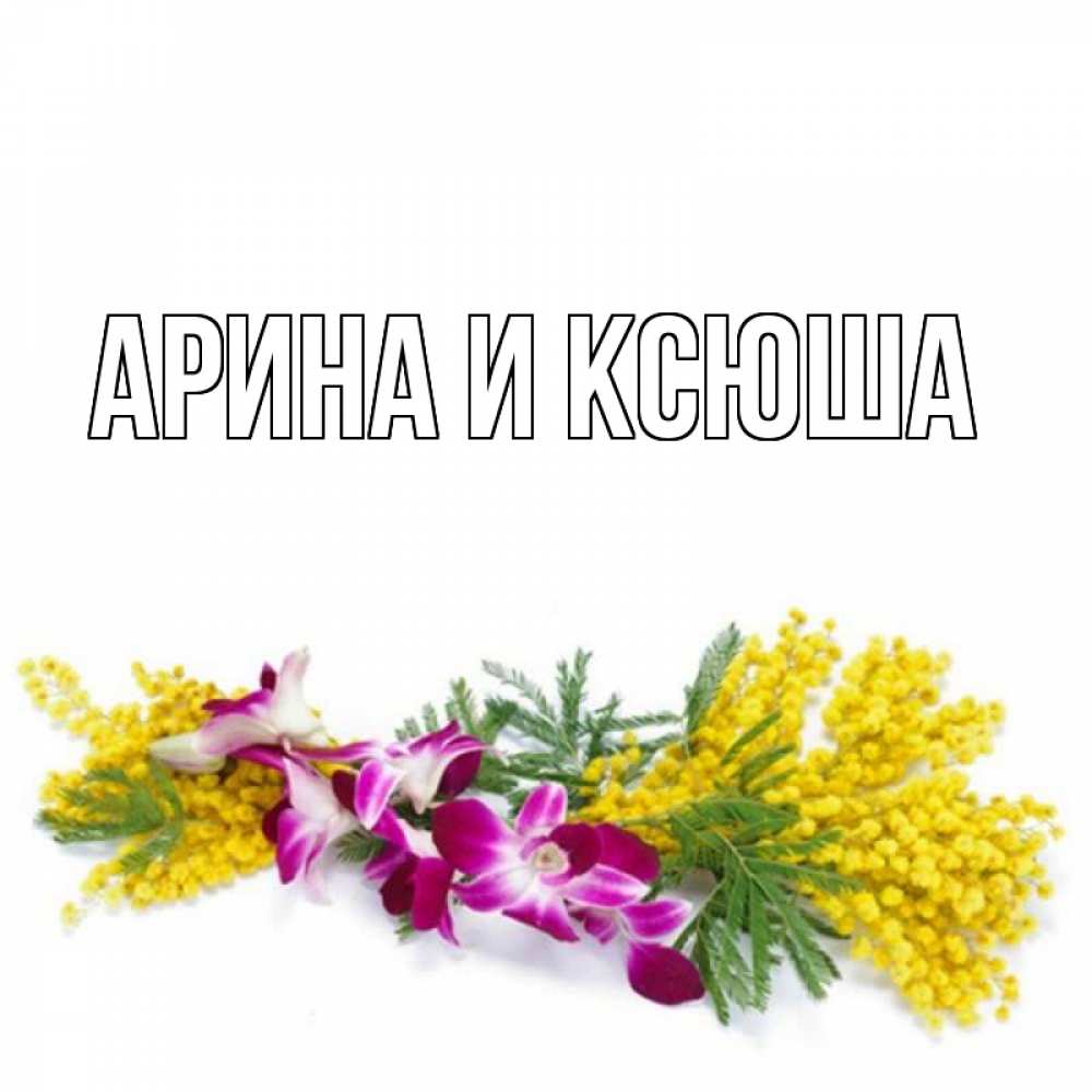 Открытка на каждый день с именем, Арина-и-Ксюша Главная открытка на международный женский день с цветами  1 Прикольная открытка с пожеланием онлайн скачать бесплатно 