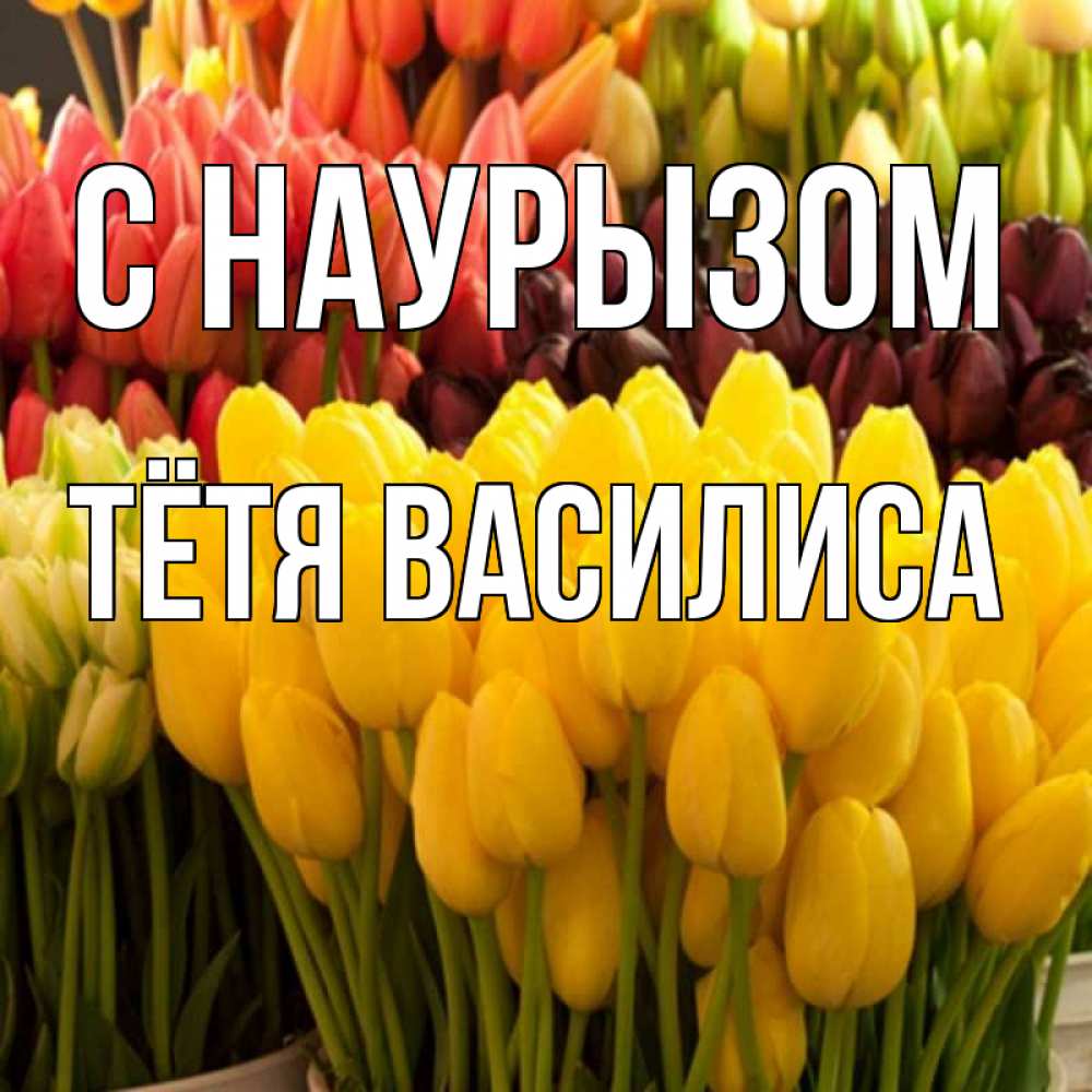 Открытка на каждый день с именем, Тётя-Василиса С наурызом цветы Прикольная открытка с пожеланием онлайн скачать бесплатно 