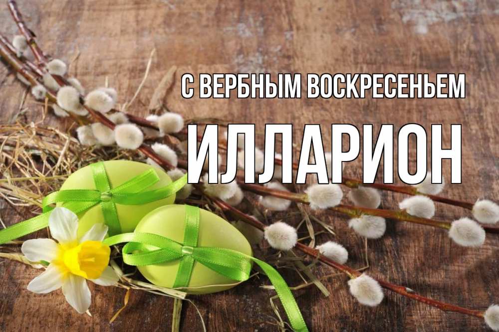 Открытка на каждый день с именем, Илларион С вербным воскресеньем верба Прикольная открытка с пожеланием онлайн скачать бесплатно 