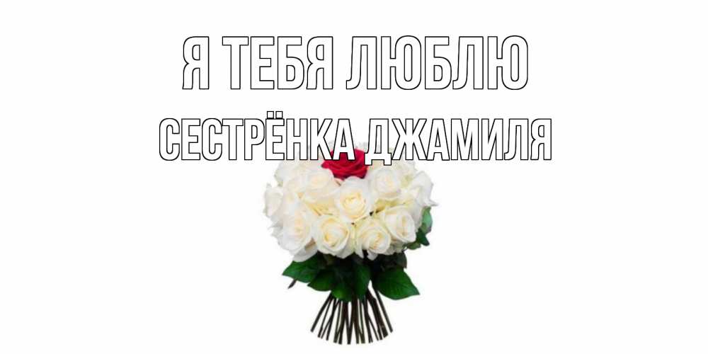 Открытка на каждый день с именем, Сестрёнка-Джамиля Я тебя люблю единственная Прикольная открытка с пожеланием онлайн скачать бесплатно 
