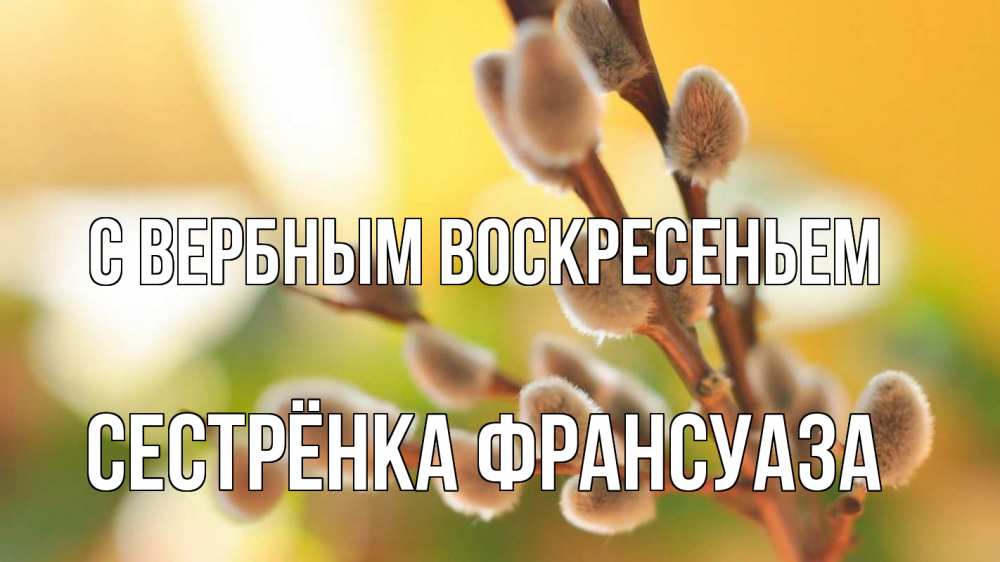 Открытка на каждый день с именем, Сестрёнка-Франсуаза С вербным воскресеньем верба 1 Прикольная открытка с пожеланием онлайн скачать бесплатно 