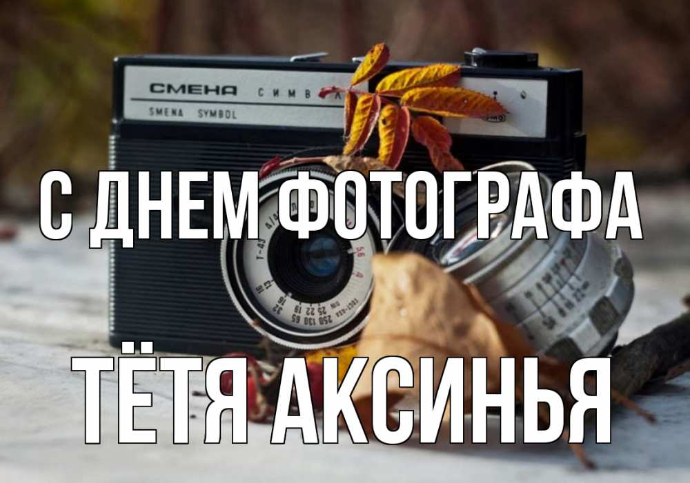 Открытка на каждый день с именем, Тётя-Аксинья С днем фотографа с днем фотографа Прикольная открытка с пожеланием онлайн скачать бесплатно 