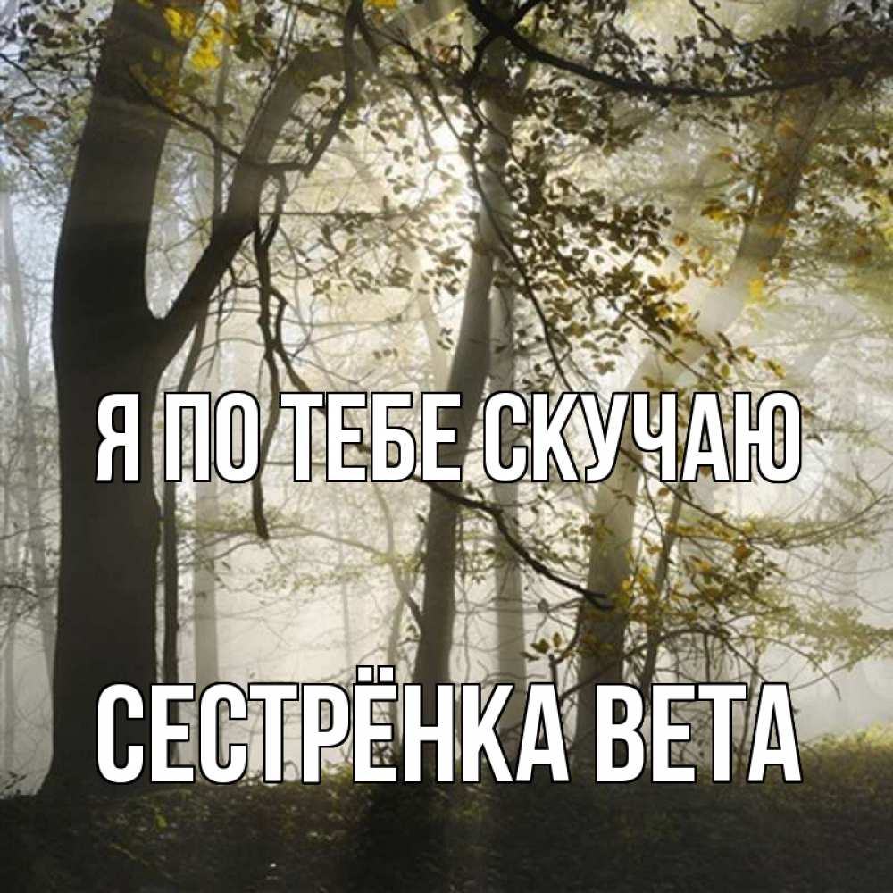 Открытка на каждый день с именем, Сестрёнка-Вета Я по тебе скучаю грустно Прикольная открытка с пожеланием онлайн скачать бесплатно 