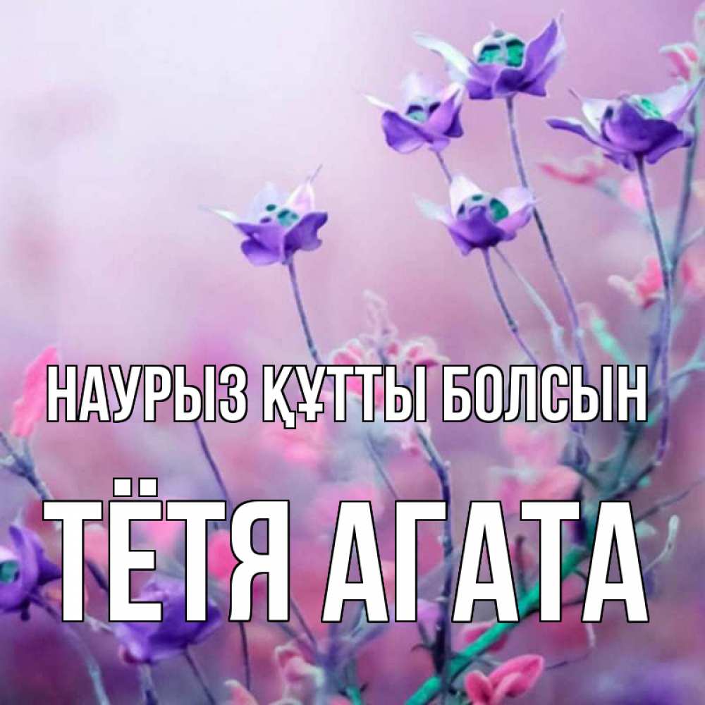 Открытка на каждый день с именем, Тётя-Агата Наурыз құтты болсын наурыз  2 Прикольная открытка с пожеланием онлайн скачать бесплатно 