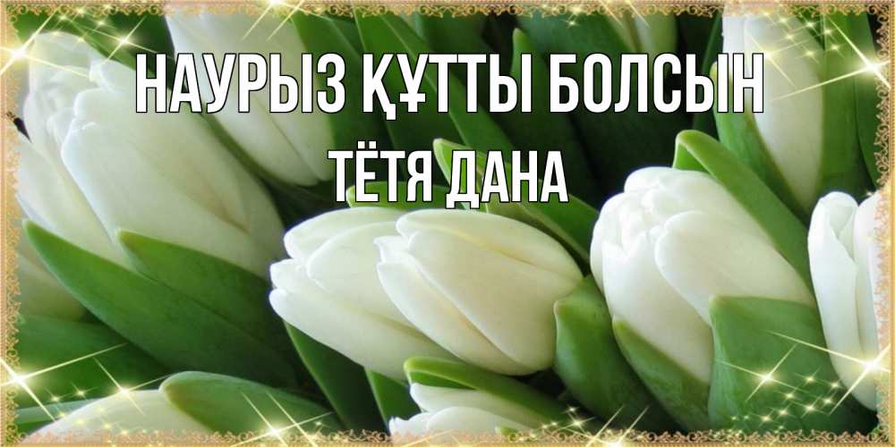 Открытка на каждый день с именем, Тётя-Дана Наурыз құтты болсын поздравляем с наурызом Прикольная открытка с пожеланием онлайн скачать бесплатно 