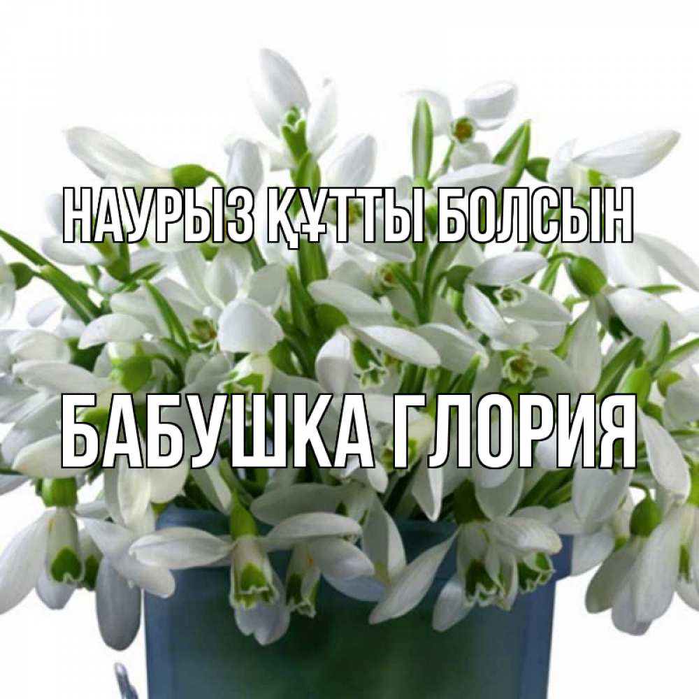 Открытка на каждый день с именем, Бабушка-Глория Наурыз құтты болсын цветы к наурызу Прикольная открытка с пожеланием онлайн скачать бесплатно 