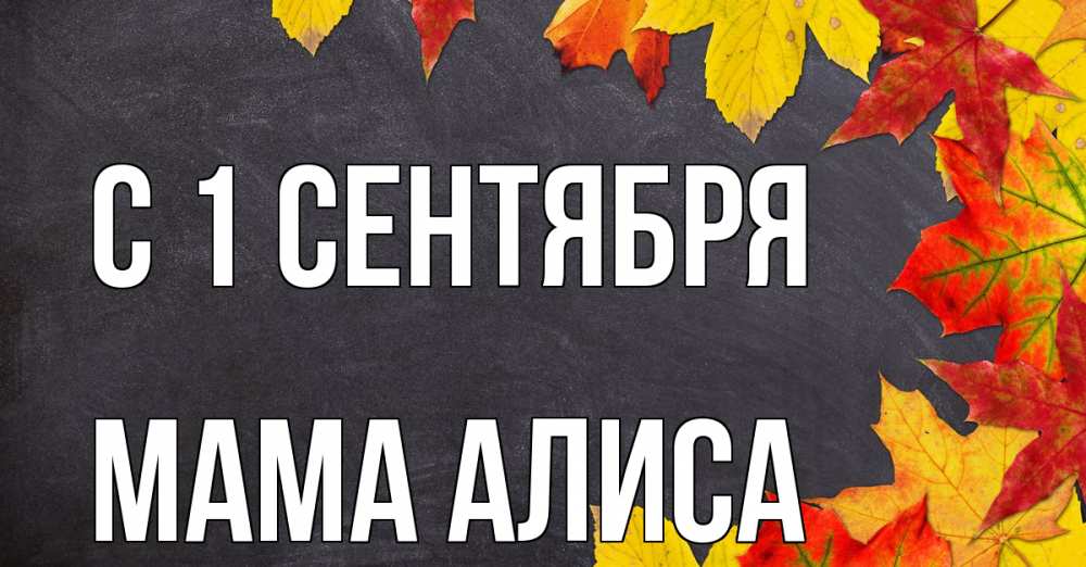 Открытка на каждый день с именем, Мама-Алиса С 1 сентября с днем знаний Прикольная открытка с пожеланием онлайн скачать бесплатно 