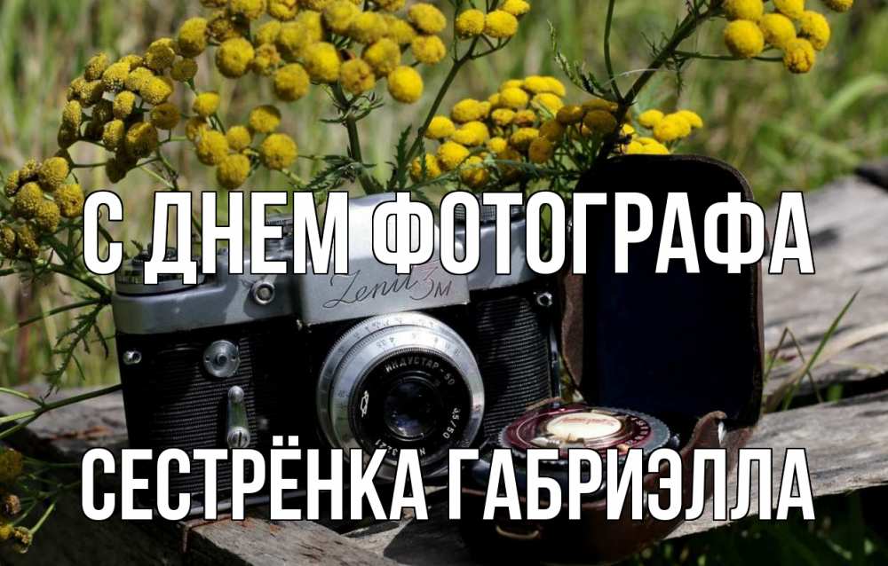 Открытка на каждый день с именем, Сестрёнка-Габриэлла С днем фотографа с днем фотографа Прикольная открытка с пожеланием онлайн скачать бесплатно 