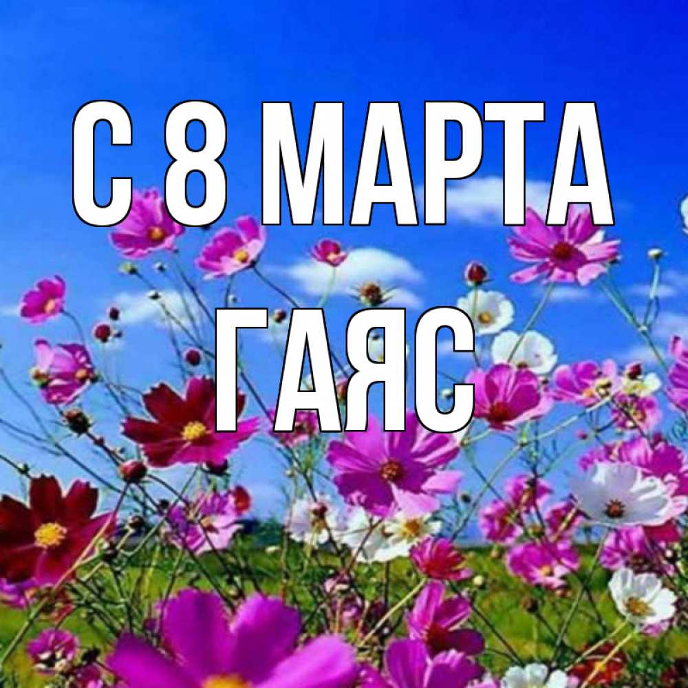 Открытка на каждый день с именем, Гаяс С 8 марта цветы Прикольная открытка с пожеланием онлайн скачать бесплатно 