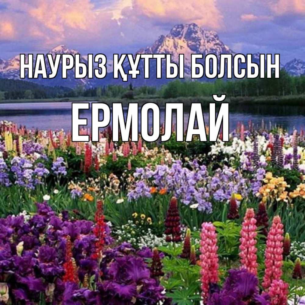 Открытка на каждый день с именем, Ермолай Наурыз құтты болсын наурыз Прикольная открытка с пожеланием онлайн скачать бесплатно 
