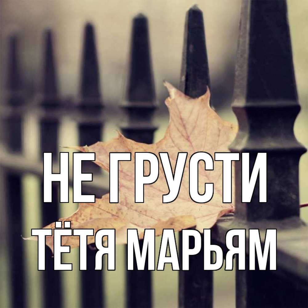 Открытка на каждый день с именем, Тётя-Марьям Не грусти лист клена Прикольная открытка с пожеланием онлайн скачать бесплатно 