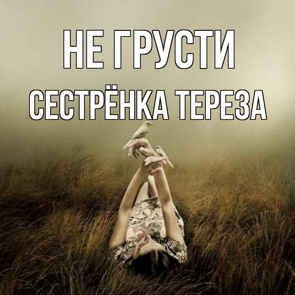 Открытка на каждый день с именем, Сестрёнка-Тереза Не грусти поле и туман Прикольная открытка с пожеланием онлайн скачать бесплатно 
