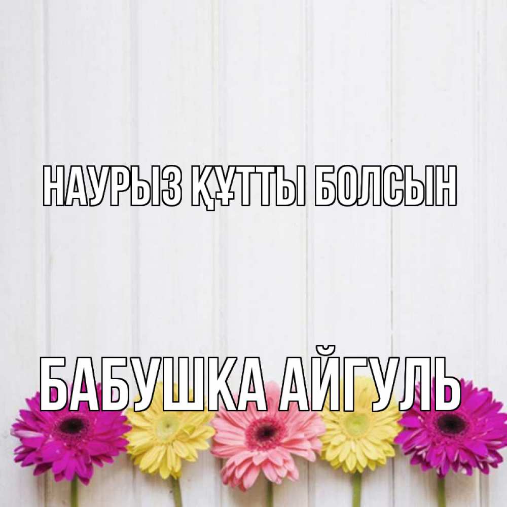Открытка на каждый день с именем, Бабушка-Айгуль Наурыз құтты болсын женщинам 1 Прикольная открытка с пожеланием онлайн скачать бесплатно 