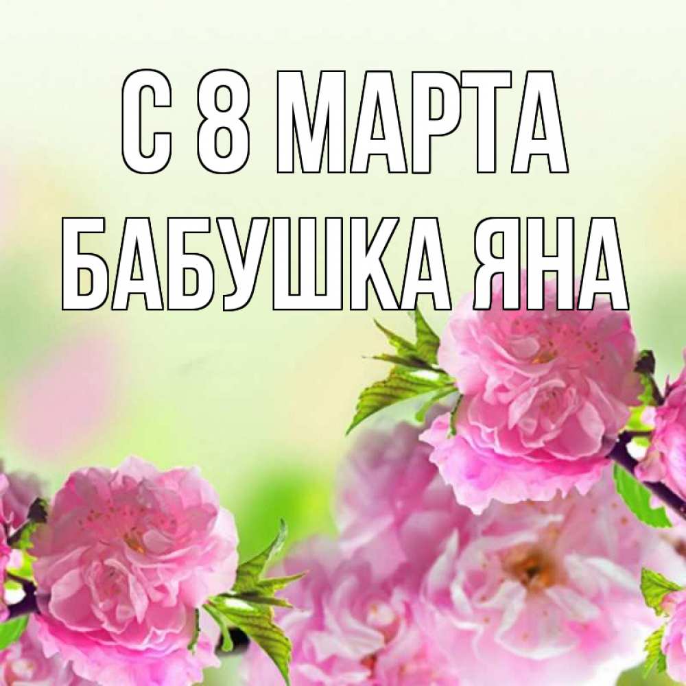 Открытка на каждый день с именем, Бабушка-Яна С 8 марта цветы Прикольная открытка с пожеланием онлайн скачать бесплатно 