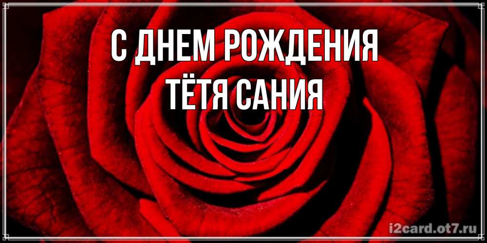 Открытка на каждый день с именем, Тётя-Сания С днем рождения алая роза Прикольная открытка с пожеланием онлайн скачать бесплатно 