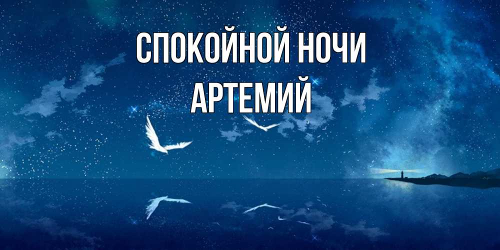 Открытка на каждый день с именем, Артемий Спокойной ночи птицы летят на фоне ночного неба Прикольная открытка с пожеланием онлайн скачать бесплатно 
