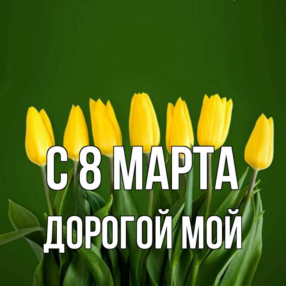 Открытка на каждый день с именем, Дорогой-мой С 8 МАРТА желтого цвета 3 Прикольная открытка с пожеланием онлайн скачать бесплатно 