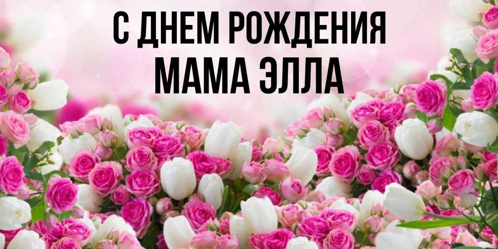 Открытка на каждый день с именем, Мама-Элла С днем рождения открытка с разными розами Прикольная открытка с пожеланием онлайн скачать бесплатно 