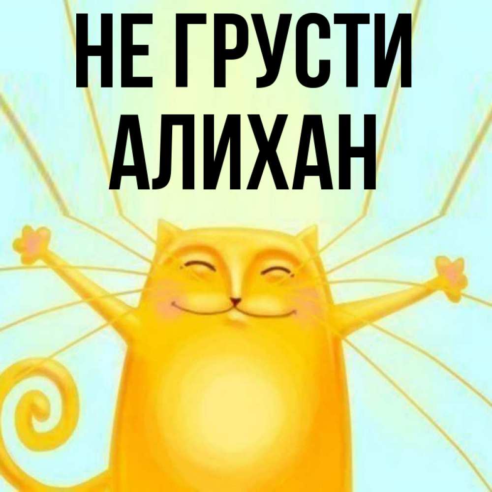 Открытка на каждый день с именем, Алихан Не грусти обнимашки усатые Прикольная открытка с пожеланием онлайн скачать бесплатно 