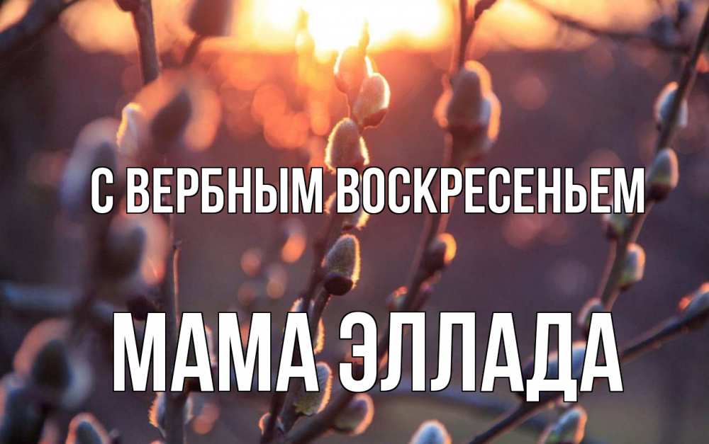 Открытка на каждый день с именем, Мама-Эллада С вербным воскресеньем верба Прикольная открытка с пожеланием онлайн скачать бесплатно 