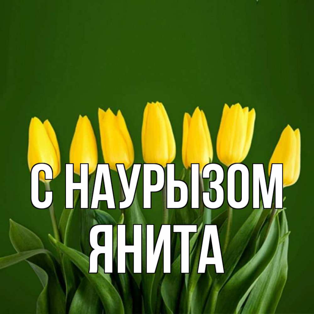 Открытка на каждый день с именем, Янита С наурызом желтого цвета 3 Прикольная открытка с пожеланием онлайн скачать бесплатно 