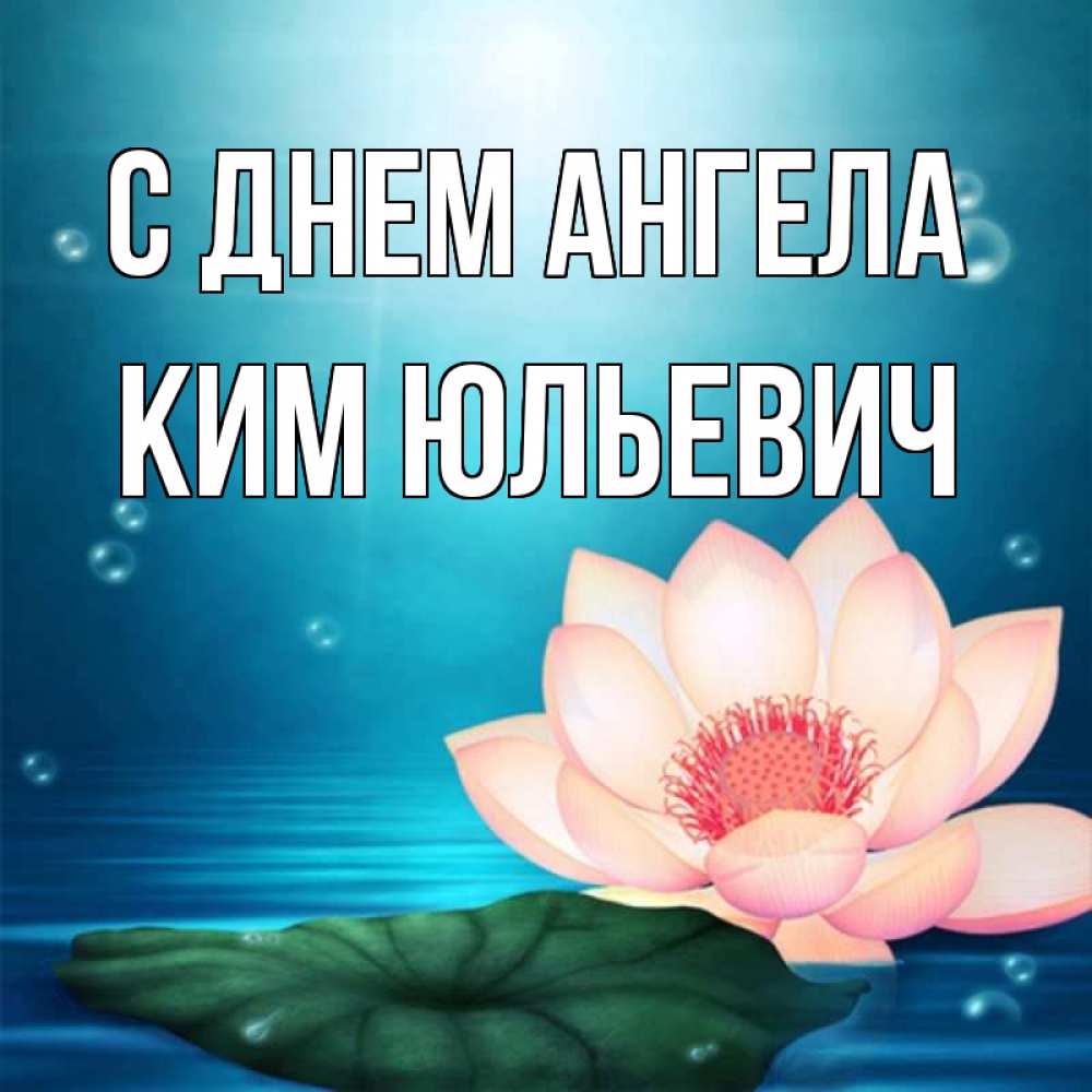 Открытка на каждый день с именем, Ким-Юльевич С днем ангела кувшинка Прикольная открытка с пожеланием онлайн скачать бесплатно 