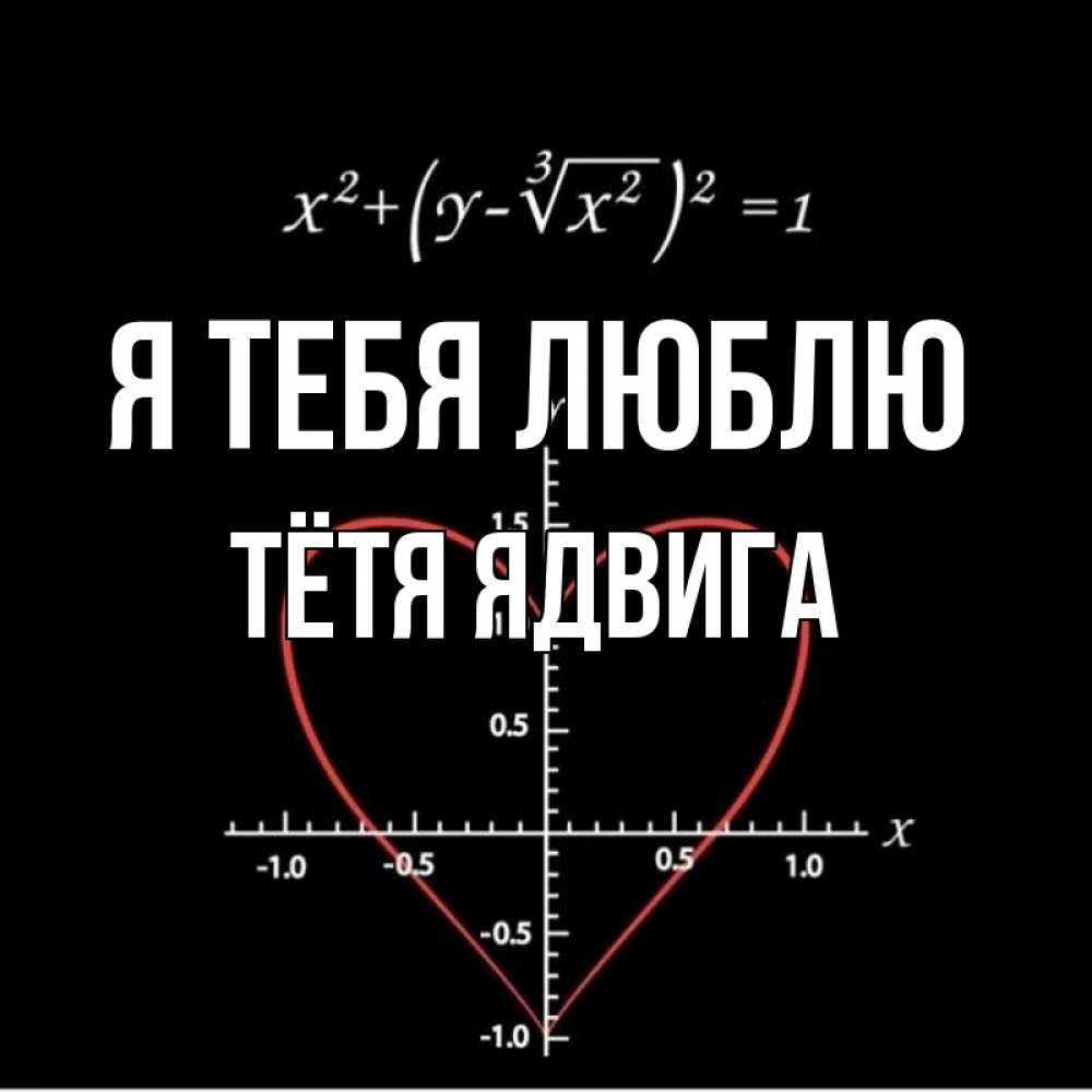 Открытка на каждый день с именем, Тётя-Ядвига Я тебя люблю сердечная формула Прикольная открытка с пожеланием онлайн скачать бесплатно 
