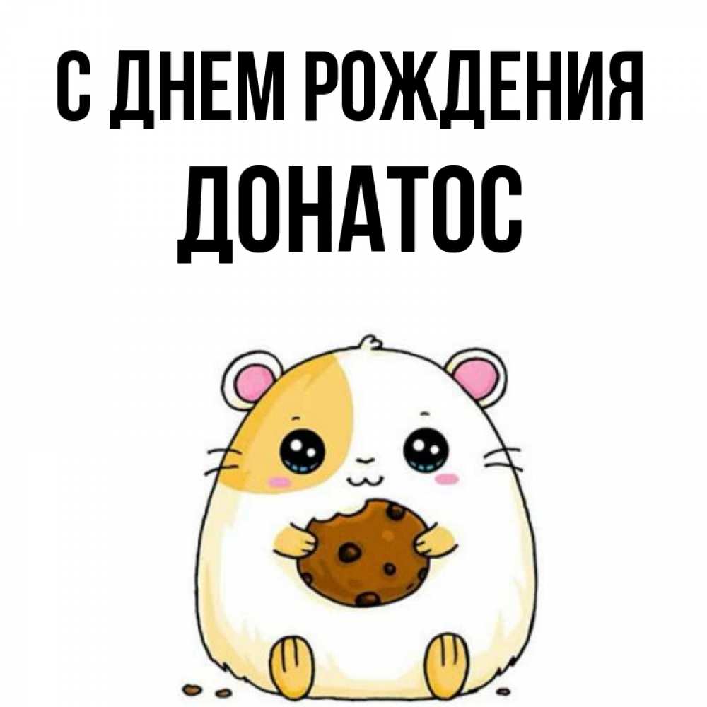 Открытка на каждый день с именем, Донатос С днем рождения с днюхой Прикольная открытка с пожеланием онлайн скачать бесплатно 