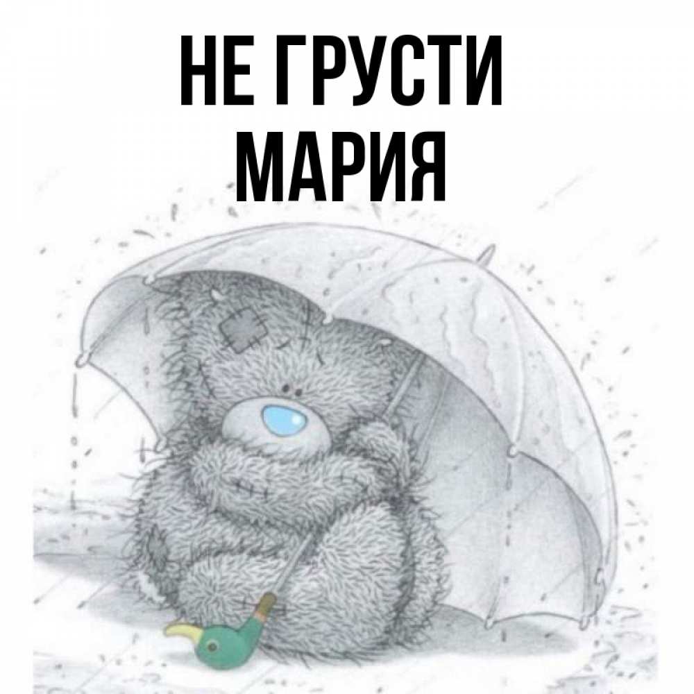 Открытка на каждый день с именем, Мария Не грусти спасите мишку Тедди Прикольная открытка с пожеланием онлайн скачать бесплатно 