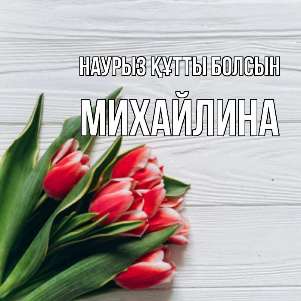 Открытка на каждый день с именем, Михайлина Наурыз құтты болсын весна 2 Прикольная открытка с пожеланием онлайн скачать бесплатно 
