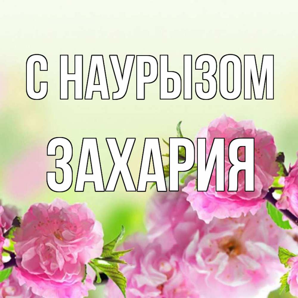 Открытка на каждый день с именем, Захария С наурызом цветы Прикольная открытка с пожеланием онлайн скачать бесплатно 