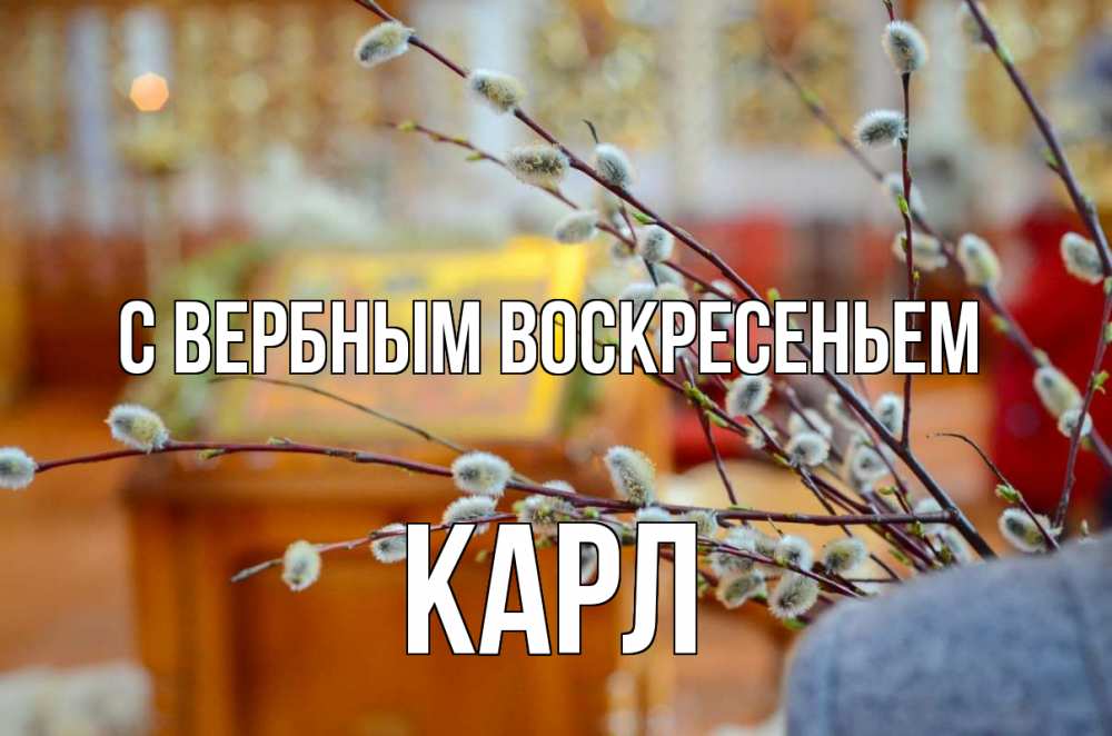 Открытка на каждый день с именем, Карл С вербным воскресеньем верба Прикольная открытка с пожеланием онлайн скачать бесплатно 