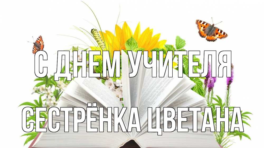 Открытка на каждый день с именем, Сестрёнка-Цветана С днем учителя с днем учителя Прикольная открытка с пожеланием онлайн скачать бесплатно 