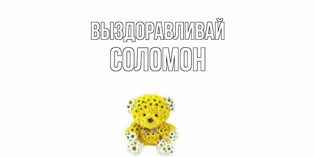 Открытка на каждый день с именем, Соломон Выздоравливай мишка Прикольная открытка с пожеланием онлайн скачать бесплатно 